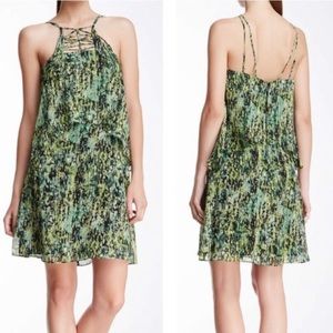 BCBGMAXAZRIA “Kaia" Silk Print Short Casual Dress.
